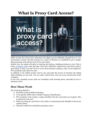 What Is Proxy Card Access?