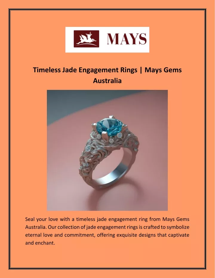 timeless jade engagement rings mays gems australia