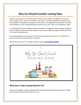 Why You Should Consider Coating Pipes