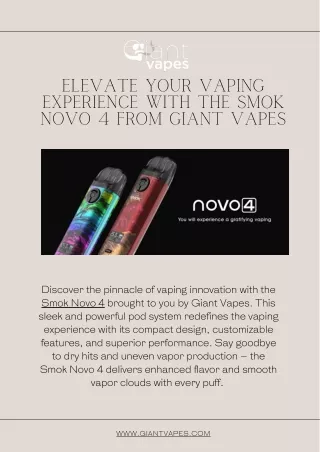 Elevate Your Vaping Experience with the Smok Novo 4 from Giant Vapes (1)