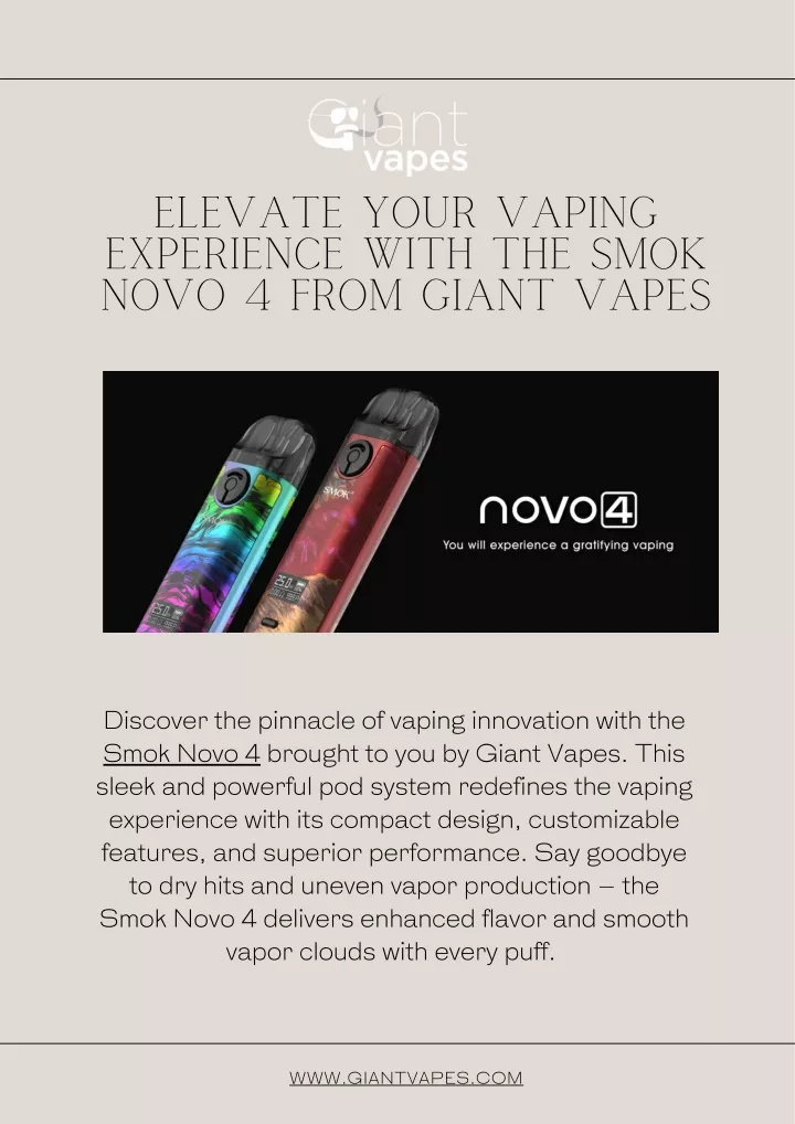 elevate your vaping experience with the smok novo