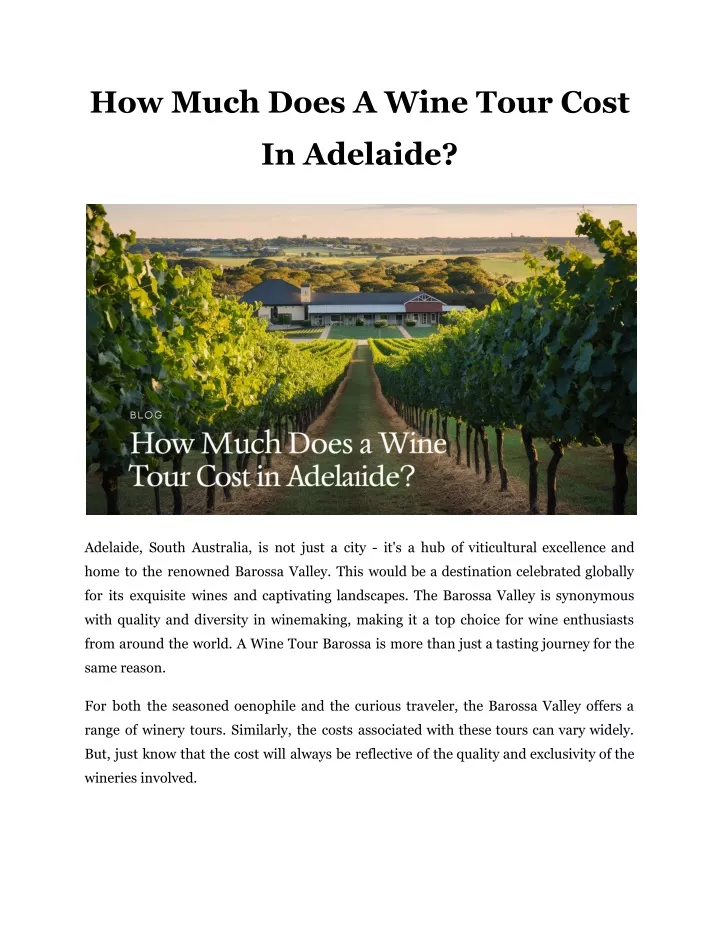 average wine tour cost