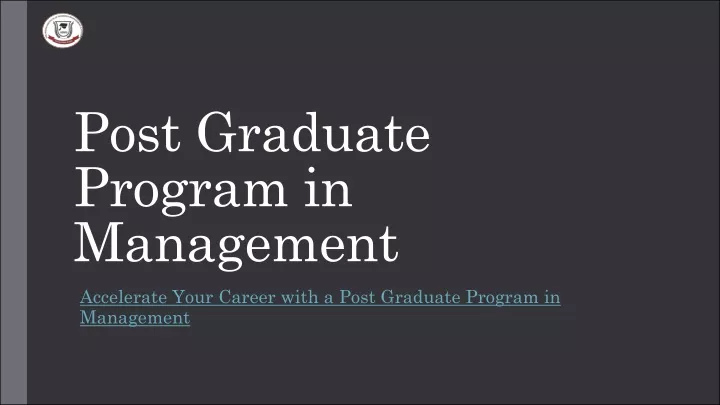 post graduate program in management