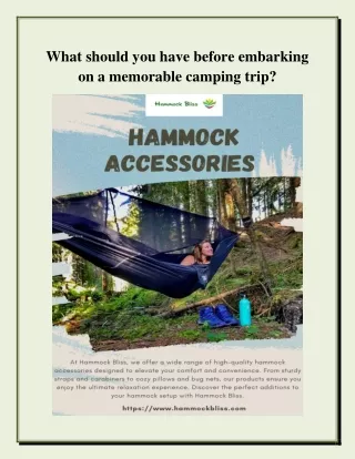 What should you have before embarking on a memorable camping trip
