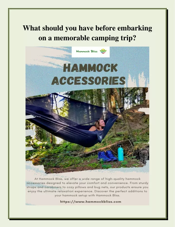 PPT - What Should You Have Before Embarking On A Memorable Camping Trip ...