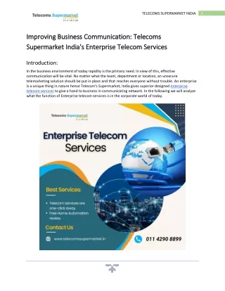 telecoms supermarket india
