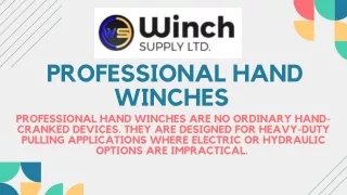 Professional hand winches