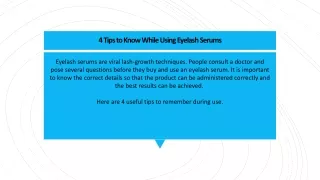 4 Tips to Know While Using Eyelash Serums