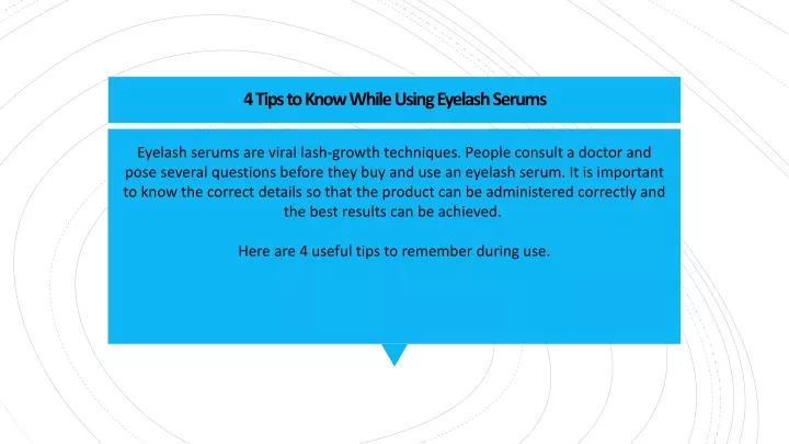 4 tips to know while using eyelash serums