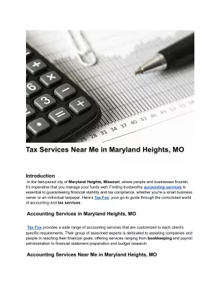 Tax Services Near Me in Maryland Heights, MO