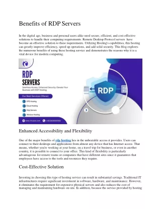 Benefits of RDP Servers