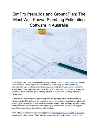 SimPro Prebuilds and GroundPlan_ The Most Well-Known Plumbing Estimating Software in Australia