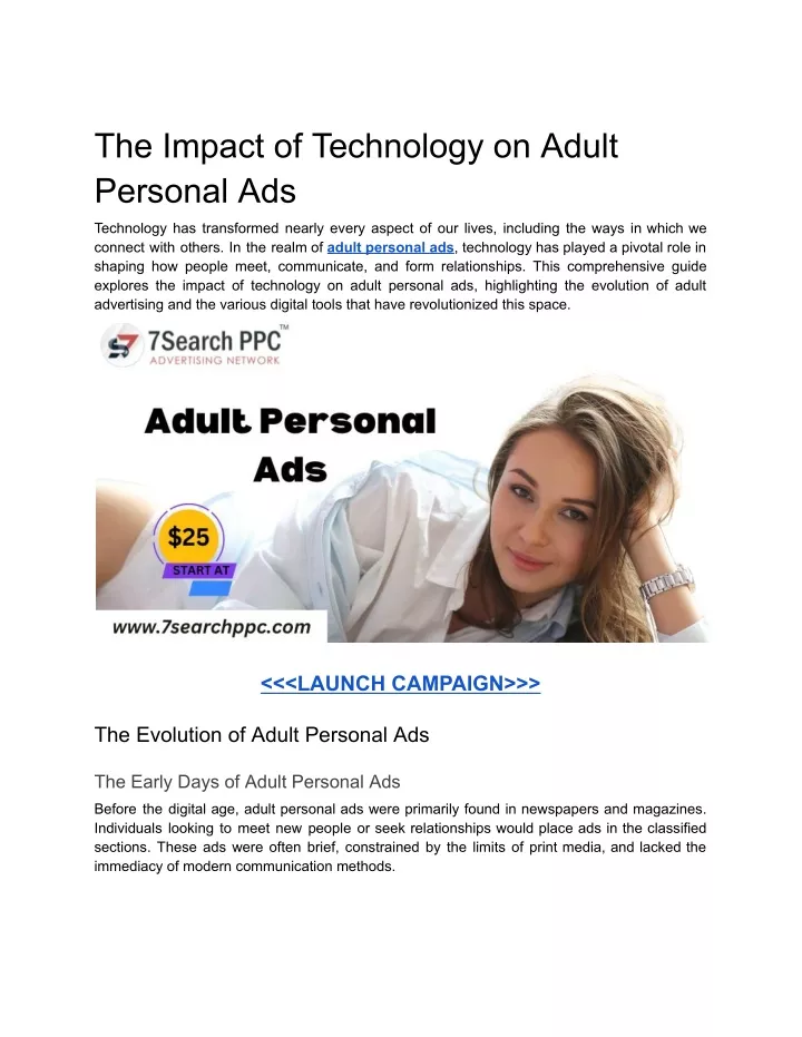 the impact of technology on adult personal ads