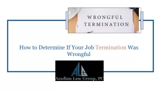 How to Determine If Your Job Termination Was Wrongful