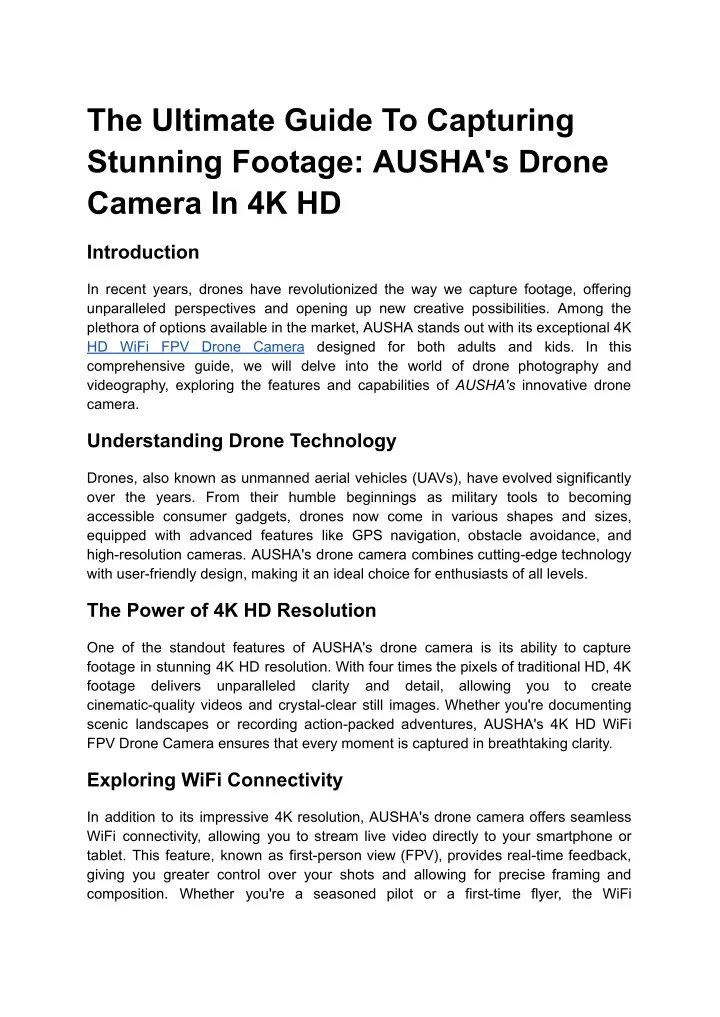 PPT The Ultimate Guide To Capturing Stunning Footage AUSHA's Drone