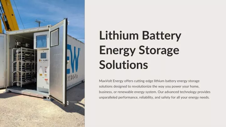 lithium battery energy storage solutions