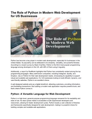 the role of python in modern web development