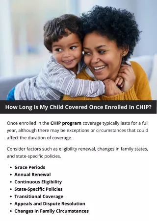how long is my child covered once enrolled in chip