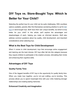diy toys vs store bought toys which is