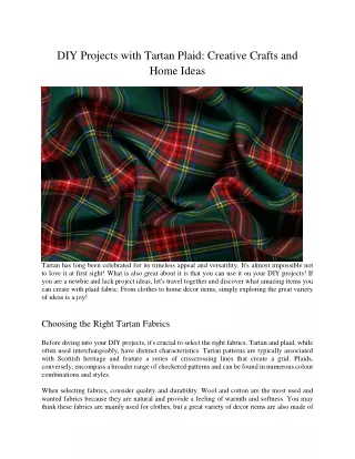 DIY Projects with Tartan Plaid Creative Crafts and Home Ideas