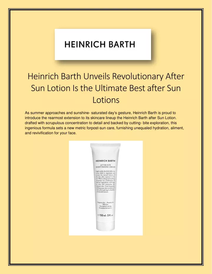 heinrich barth unveils revolutionary after