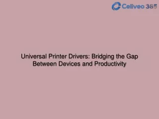 Universal Printer Drivers Bridging the Gap Between Devices and Productivity