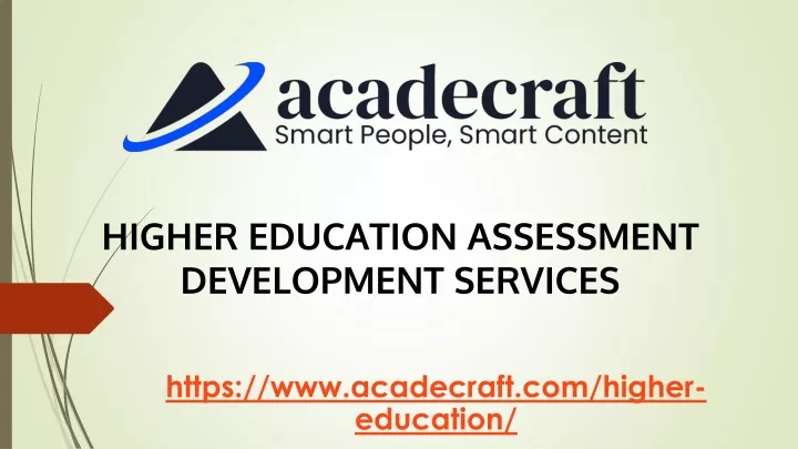 higher education assessment development services