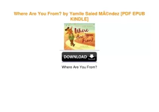 Where Are You From? by Yamile Saied MÃ©ndez [PDF EPUB KINDLE]