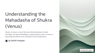 Understanding the Mahadasha of Shukra (Venus): Effects and Remedies