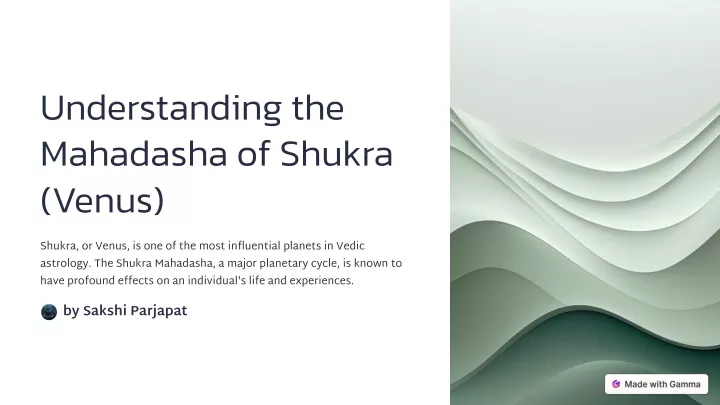 understanding the mahadasha of shukra venus