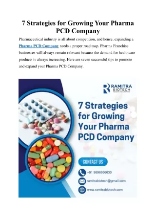 7 Strategies for Growing Your Pharma PCD Company