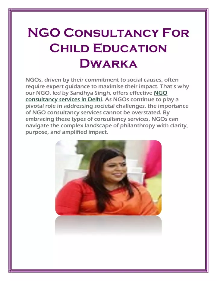 ngo consultancy for child education dwarka