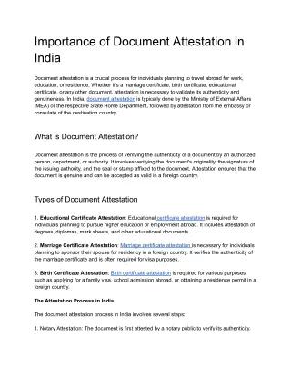Importance of Document Attestation in India