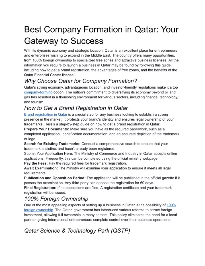 best company formation in qatar your gateway