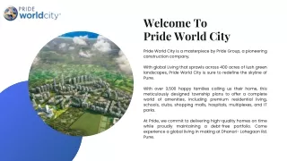 welcome to pride world city