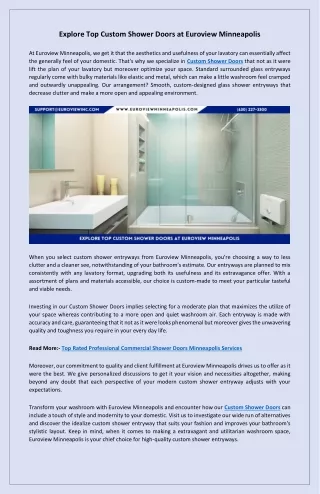 Revitalize Your Bathroom with Stylish Custom Shower Doors