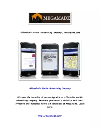 Affordable Mobile Advertising Company | Megamadz.com