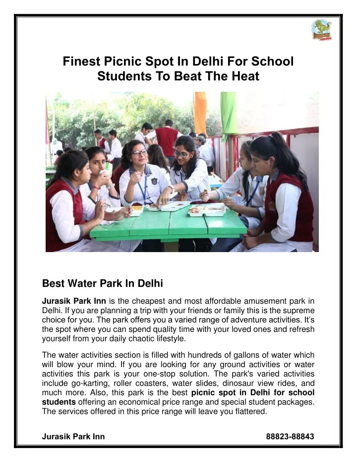 finest picnic spot in delhi for school students