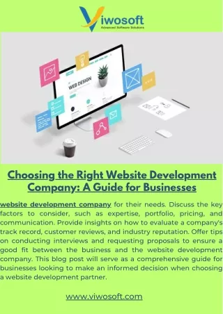 Choosing the Right Website Development Company A Guide for Businesses
