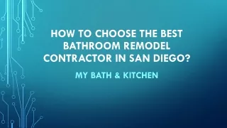 How to Choose the Best Bathroom Remodel Contractor in San Diego