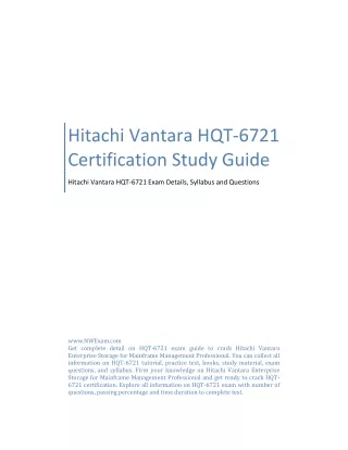 Hitachi Vantara HQT-6721 Certification Study Guide