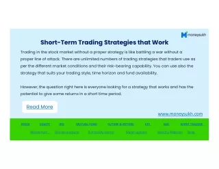 short term trading strategies that work