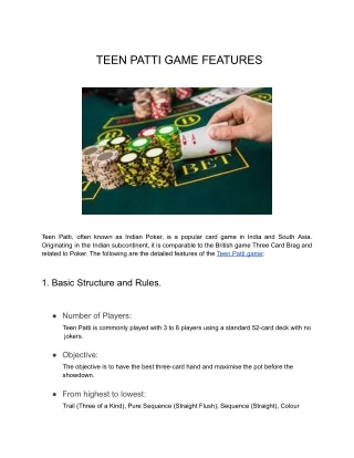 A Guide Of Teen Patti Game Features