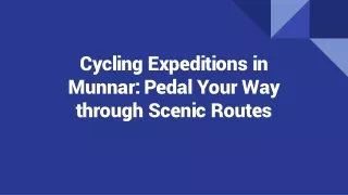 Cycling Expeditions in Munnar: Pedal Your Way through Scenic Routes