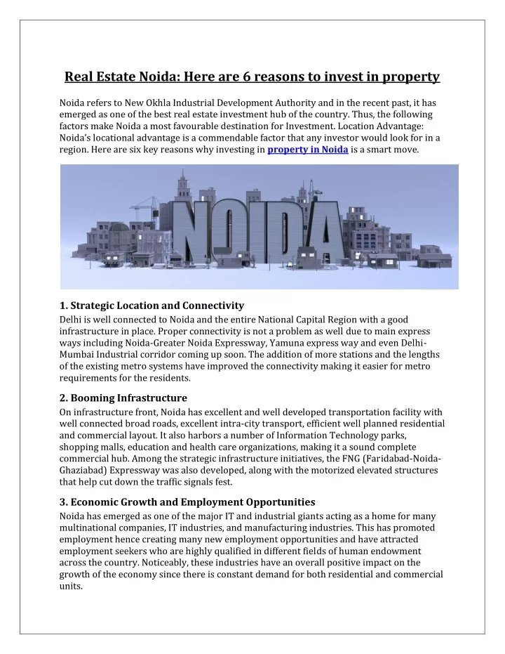 real estate noida here are 6 reasons to invest