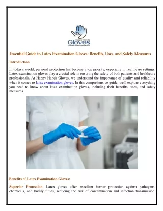 The Essential Guide to Latex Examination Gloves Benefits, Uses, and Safety Measures - Copy