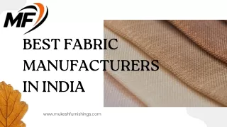 Best Fabric Manufacturers in India