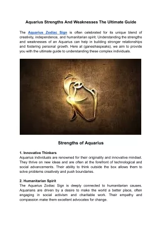 Aquarius Strengths And Weaknesses The Ultimate Guide