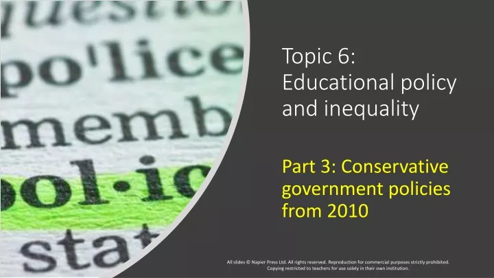 topic 6 educational policy and inequality