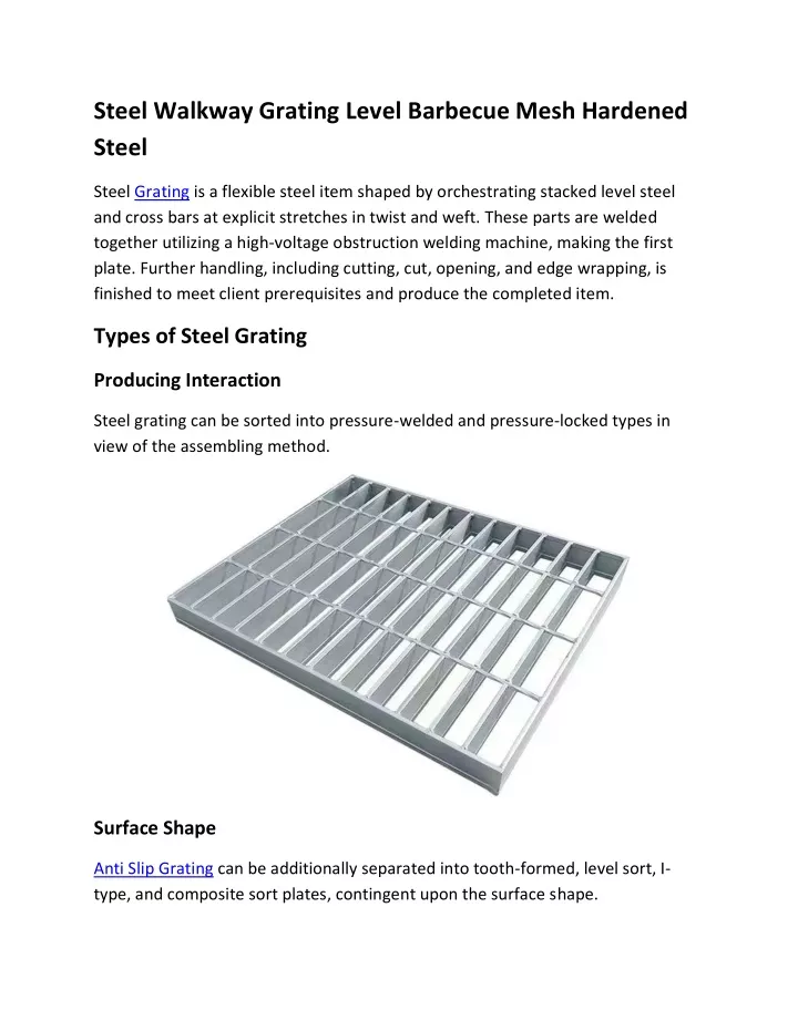 steel walkway grating level barbecue mesh